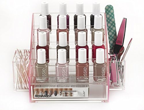 ROVANZA Acrylic NAIL POLISH ORGANIZER - Perfect diplay for your polishes.Available in many colors (Pink)