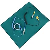 Anti-Static Wrist Strap with Anti Static Mat, Clip, and Grounding Cable Electrostatic Discharge Anti-Static Wrist Band Set fo