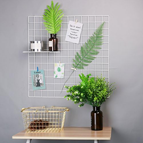 Hosal Multifunction Grid Panel,Wall Decor/ Sculptural Frames &amp; Holders / Wall Display/ Organizer, Pack of 2 Pcs,Industrial Style,Size:23.6" x 23.6", Pack of 2 Pcs,White
