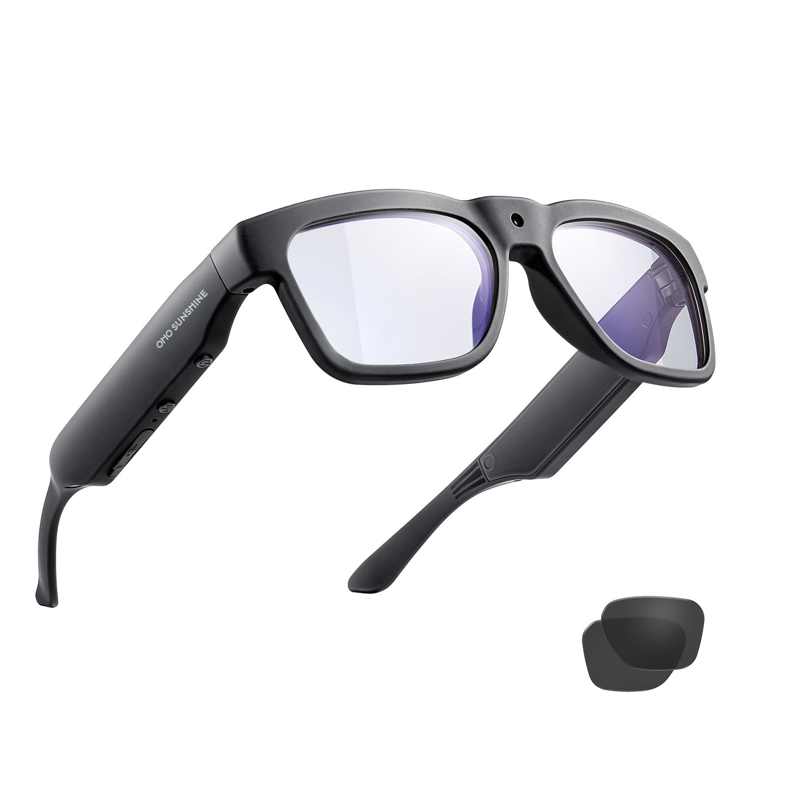 Photo 1 of OhO 64G Smart Glasses with Full HD Camera & Open Ear Bluetooth Speaker Headphone,Indoor & Outdoor Sports,Blue Light Blocking Lens,for Men Women