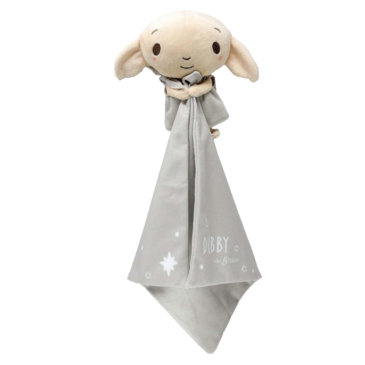 Rainbow Designs Harry Potter Dobby Comfort Blanket for Newborns - Velvety Soft Grey Comforter with Plush House-Elf & Star Details - Huggable Cuddle Companion for Babies from Birth