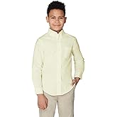 French Toast Boys Long Sleeve Oxford Shirt (Standard & Husky), yellow, 20