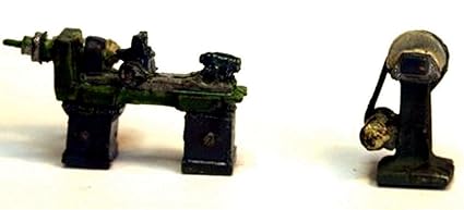 Langley Models industrielle Drehbank + vertikale Schleifteller OO Skala UNLACKIERT Kit F286