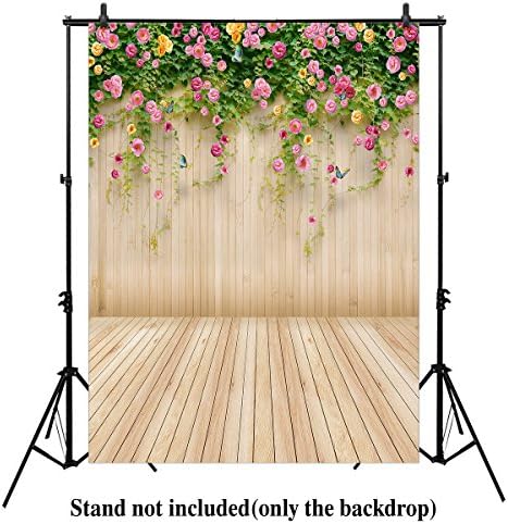 Allen Vision 6ft x 8ft Thin vinyl Photography backdrops Studio Senior Backgrounds Digital print flowers and wood Backdrop