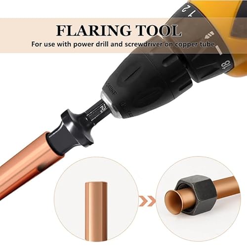 HVAC Copper Tube Flaring Tool 5PC Drill Bit Set, Copper Pipe