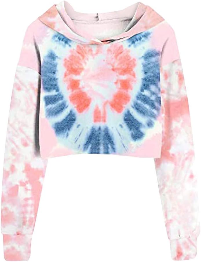 Women Hoodie Long Sleeve Pullover Teen Girls Cute Crop Tops Solid Sweatshirts Casual Hollow Jumper Blouse Shirts