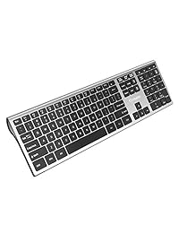 Teclado inalámbrico ultra delgado, conexión inalámbrica de 2,4 GHz, con teclado de 110 teclas, compatible con Mac Windows XP 7 8 10 VISTA