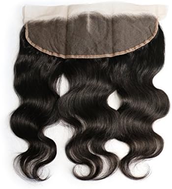 Slove Hair Lace Frontal Closure Ear to Ear Wavy Full Lace Frontal Closure 100% Unprocessed Brazilian Virgin Human Hair 13X4 Frontal Closure Bleacked Knots Middle Part 14 Inches