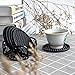 PAO MOTORING Coasters for Drink Set of 6 in Holder,Protect Furniture from Liquid Marks,Non-Slip,4 inch Large Silicone Drink Coasters(Black)