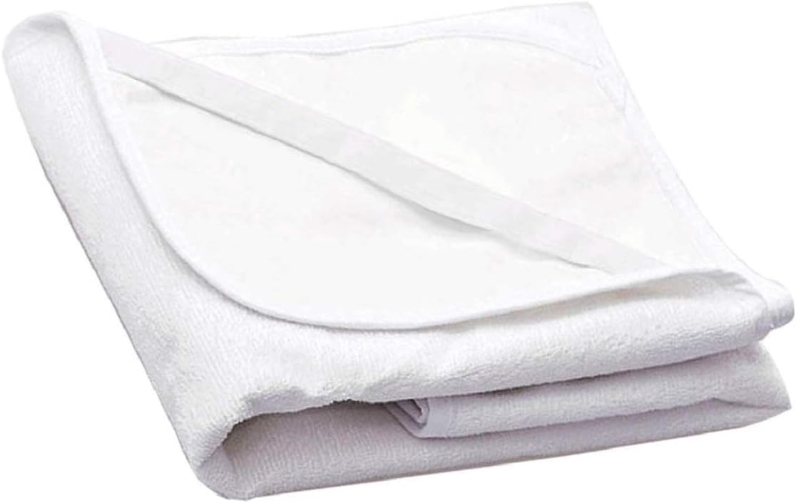 Waterproof Mattress Protector Baby Mattress Cover Under Fitted Sheet with Corner Straps Terry Towelling White 120x 60cm 47"x23"