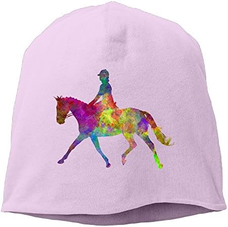 Horse Show In Watercolor Unisex Warm Winter Hat Knit Skull Beanie Slouchy Beanie Hat/Cap Pink