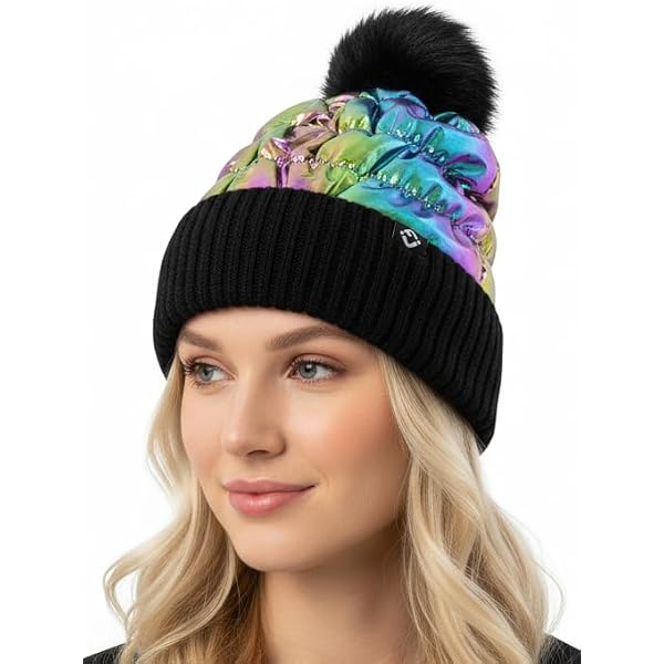Amazon.com: Funky Junque Double Faux Fur Pom Pom Baby Knit 
