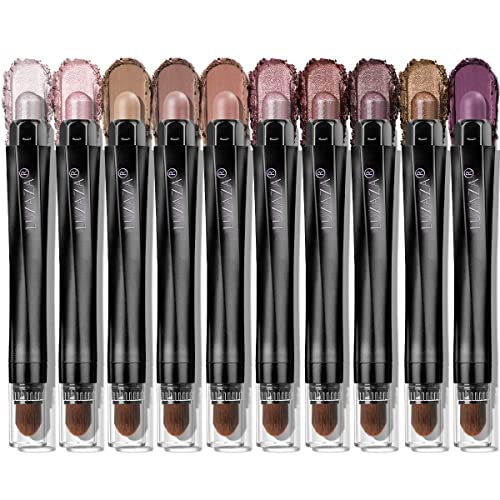 LUXAZA 10PCS Eyeshadow Stick Set, Shimmer And Neutral Brown Me... 519zibLH1xL