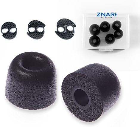 Skullcandy Earphone Earbud Foam Tips With WingTips And Protective Case - Ink'd Jib S2DUDZ012 - 3 Pairs 6 Pieces -Large Medium Small Starter Set Black