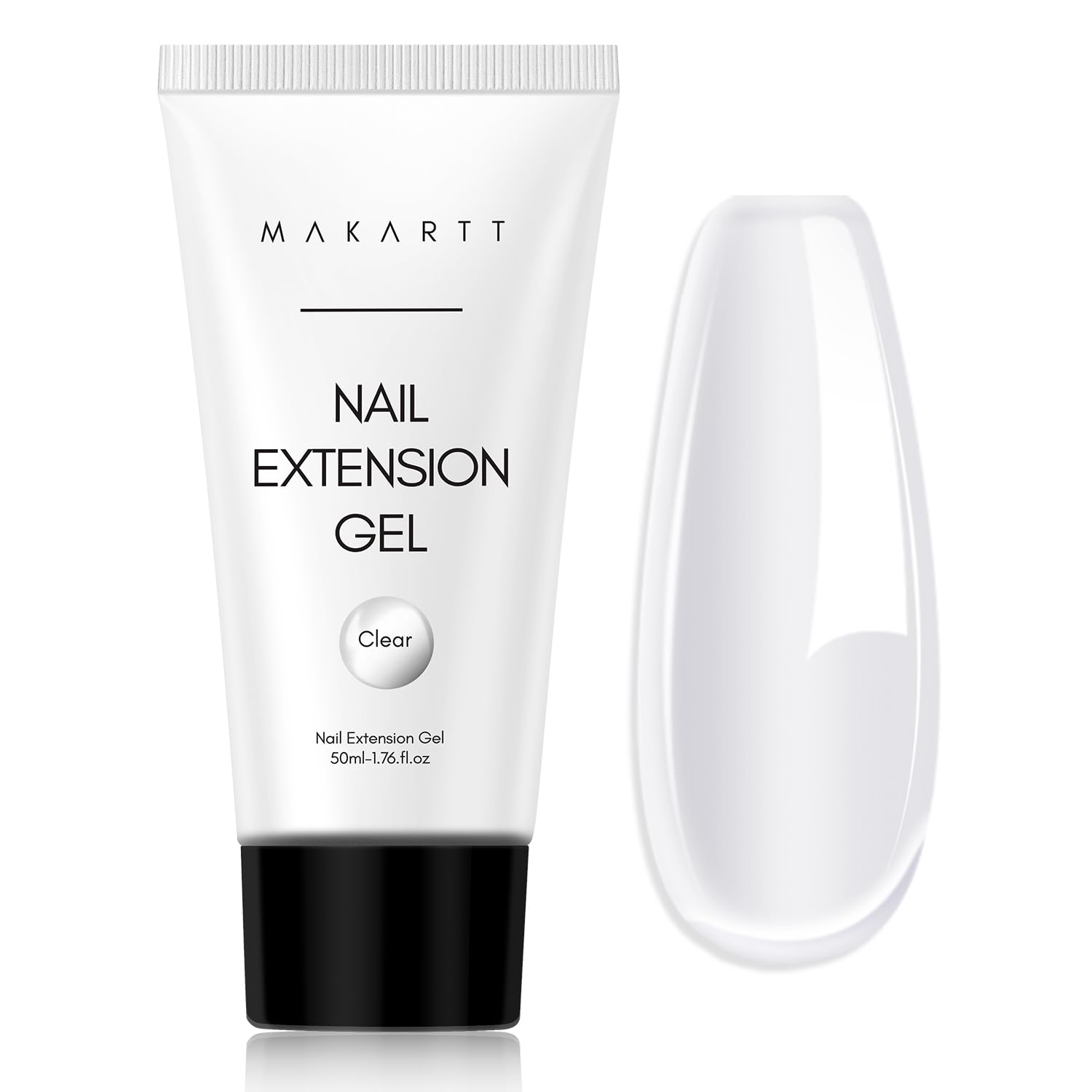 Makartt Poly Nail Gel, Long Lasting 3D Gel for Nail Art, Quick Nail Builder Extension Gel 50ML, Natural Look White Pink Clear Rosy for Technician Starter DIY Salon for Woman (Clear)