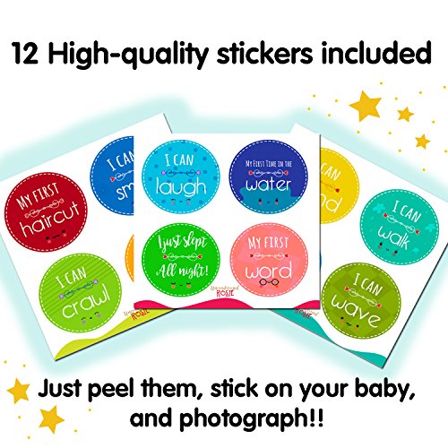 MEMORY BOOK + STICKERS - Unconditional Rosie Baby Girl’s First Year Record Book With 12 Milestone Stickers Included - Thumbnail 3