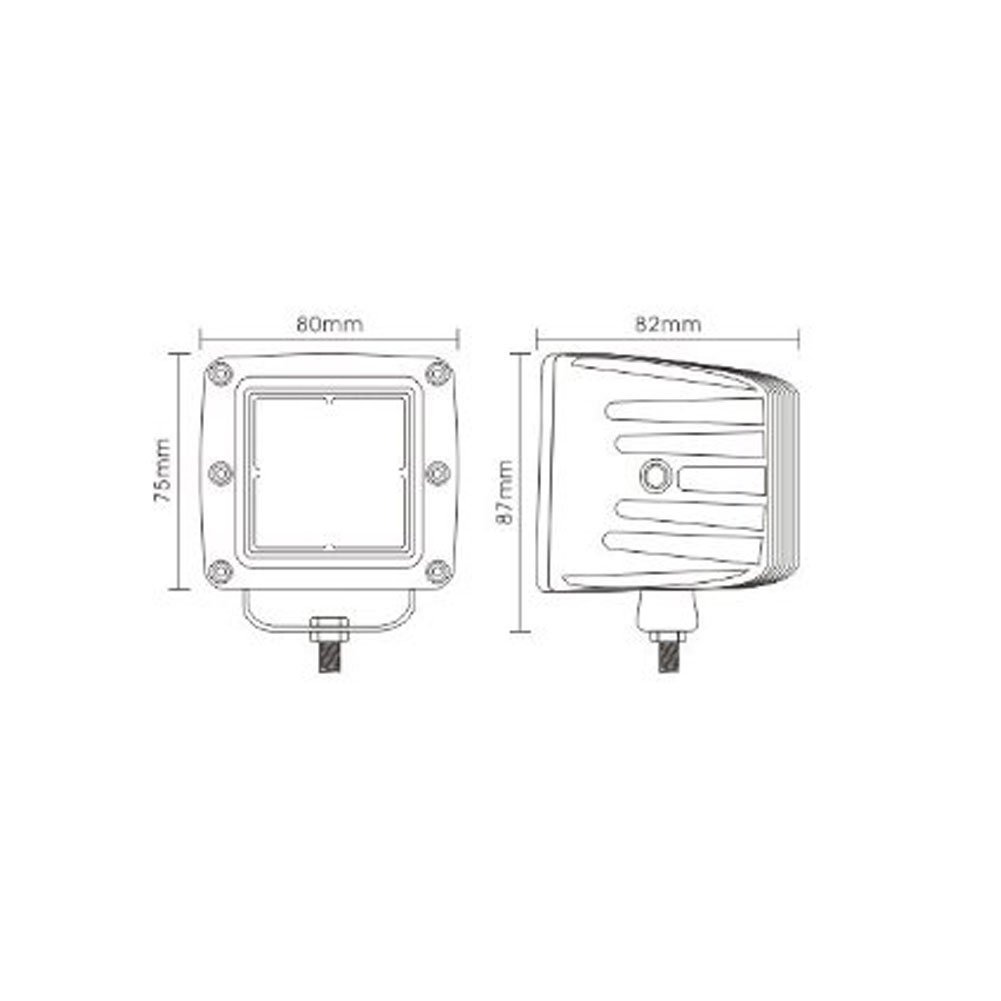 RioRand Spot Beam Cree Led Work Light (3X3 - Fishing Boat - Marine RZR Ranger Polaris Pods, 18W)