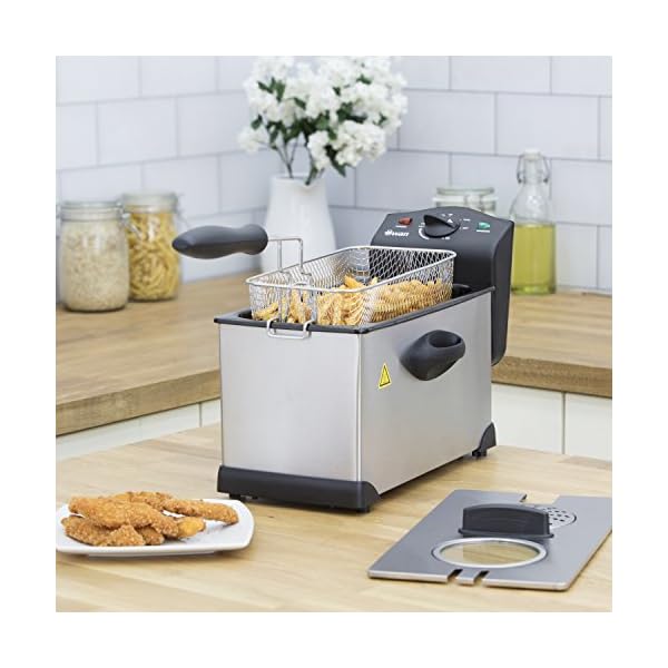 Swan-3L-Stainless-Steel-Deep-Fat-Fryer-with-Viewing-Window-and-Safety-Cut-Out-Non-Slip-Easy-Clean-and-Adjustable-Temperature-Control-2kW-SD6040N-2000-W-3-liters-Silver Swan SD6040N 3 Litre Stainless Steel Deep Fat Fryer with Viewing Window and Safety Cut Out, Non-Slip, Easy Clean and…