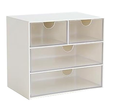 Modern Office Plastic Desktop Storage Drawer Organizer 4 Storage