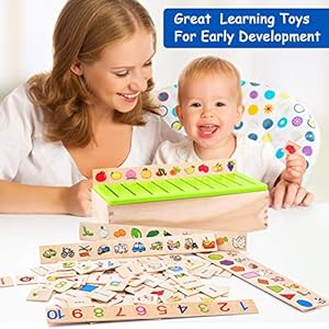 AugToy Wooden Montessori Toys for 1 2 3 Year Old Toddlers Fine Motor Skills Toys Color Shape Matching Sorting Puzzles Box Educational Learning Toy for Kids 1-3 Boys Girls Christmas Birthday Gifts - Image 5