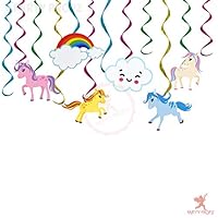 Party Propz Set of 12 Unicorn Theme Swirls Hanging Decoration for Unicorn Birthday Decorations/Unicorn Party Supplies