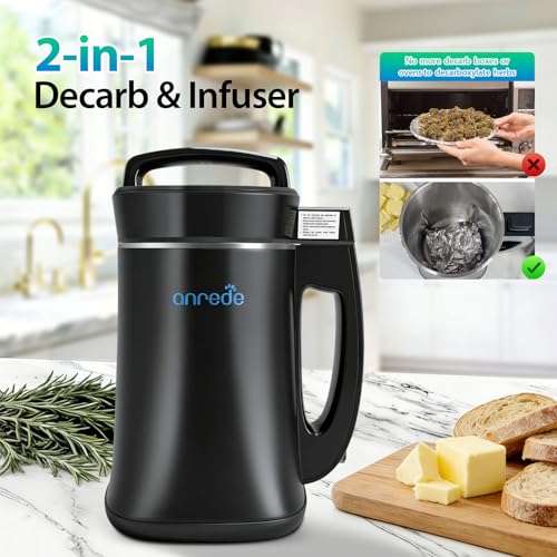 Anrede Herbal Decarboxylation Butter Oil Infuser Maker Machine, Herbal Botanical Extractor for Making Oil ,Tinctures and Flavored Edibles, Easy Operation, Include Recipe and Complete Accessories