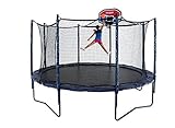 JumpSport 14' Elite Basketball Package | Includes Trampoline, Safety Enclosure, Proflex Basketball Hoop | Unforgettable Overlapping Doorway | Easy-Up Net Installation | Exclusive Spring Technology