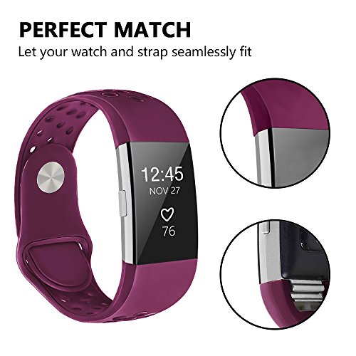 image for iGK Silicone Replacement Bands Compatible for Fitbit Charge 2, Adjusta
