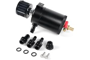 BARTOO Universal Oil Catch Can Tank 2 Port Oil Catch Can Billet aluminum Car Engine oil catch can kit With Breather Filter Reservoir Oil Separator
