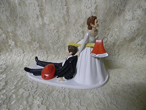 Wedding party reception Red Hair Bride Fireman Firefighter Cake Topper