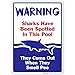 Swimming Pool Sign, Sharks Have Been Spotted in This Pool, Pool Rules, 10x14 Inches, Rust Free .040 Aluminum, Fade Resistant, Made in USA