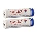 DULEX 18650 Battery, 2-Pack 3.7v Lithium ion 18650 Rechargeable Batteries and 18650 li-ion battery Charger