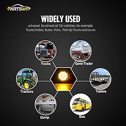 Partsam 10Pcs 2 inch Amber 9 LED Marker Light