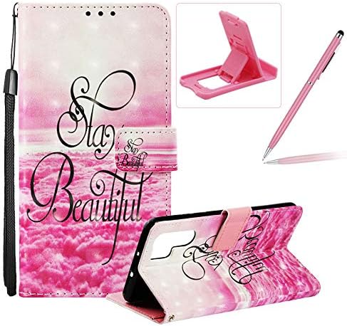 Wallet Leather Case for Huawei P30 Pro,Strap Flip Cover for Huawei P30 Pro,Herzzer Stylish Luxury 3D Special Effects Day of Beautiful Pattern Stand PU Leather Case with Soft TPU