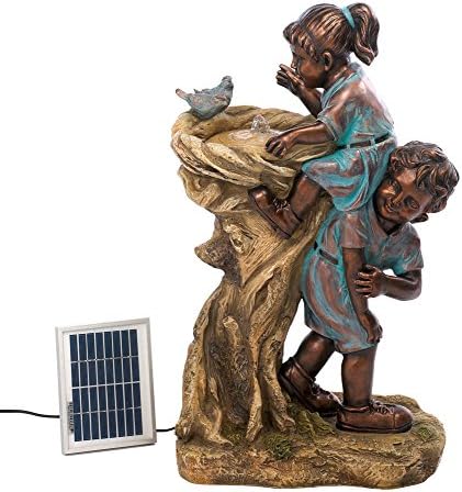 GHP Indoor/Outdoor Solar Powered Water Fountain Garden Decor w Pump 10016356KSG