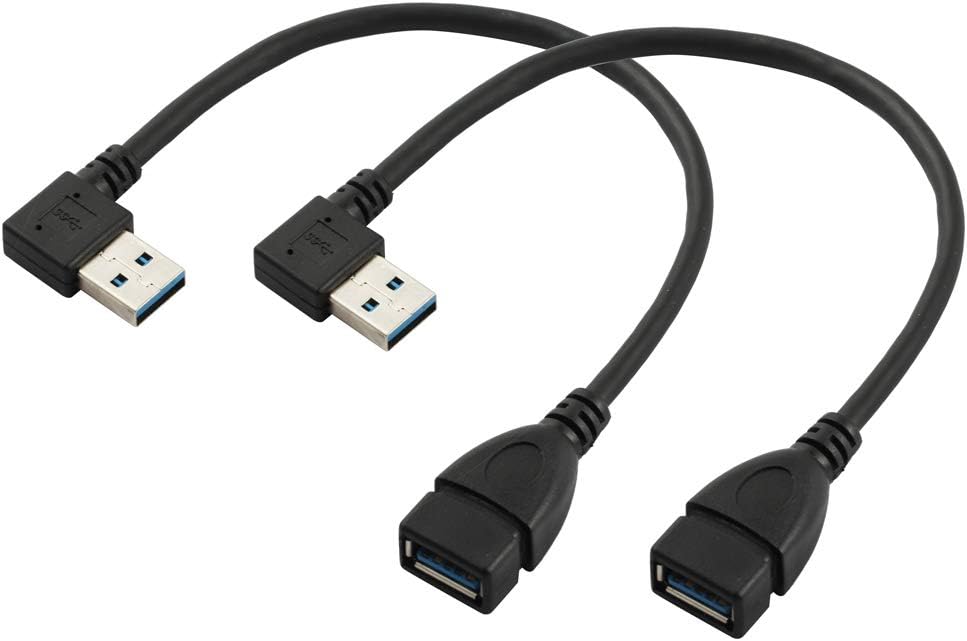 baolongking USB 3.0 Extension Cable,20CM Left and Right Angle 90 Degree Adapter Type A Male To Female High Speed Connection 2PCS - Image 3