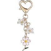 Angyape Flower Keychain Bag Charms Purse Charms for Handbags Aesthetic Keychain Accessories Cute Car keyrings Gifts for Women
