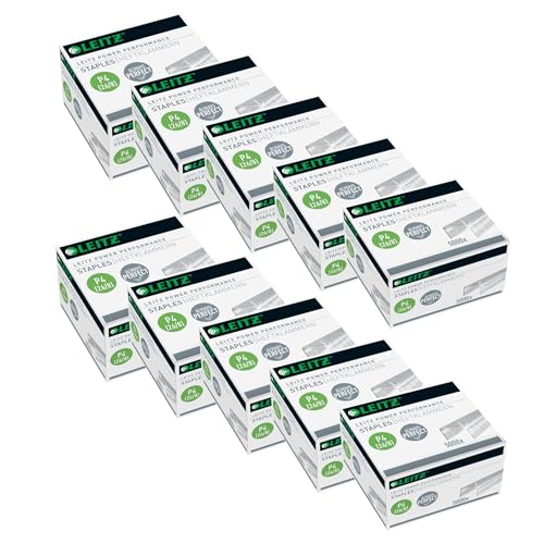 Leitz Power Performance 55590000 Staples P4 (26/8) Galvanised 10 x Box of 5000 Staples