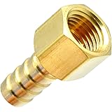 Tailonz Pneumatic 3/8 Inch Barb x 1/4 Inch NPT Brass Female Hose Fitting Connector（Pack of 10）