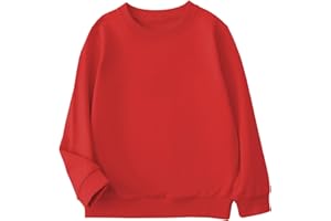 Goengmo Toddler Kids Sweatshirt Solid Color Cotton Pullover Crewneck Long Sleeve Tshirts Tops 2-12 Years