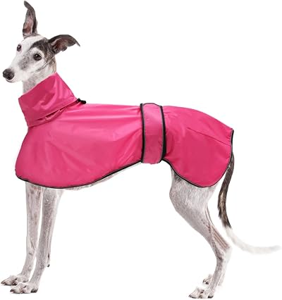 Geyecete Dog Raincoat Pink S Adjustable Reflective Straps Harness Hole