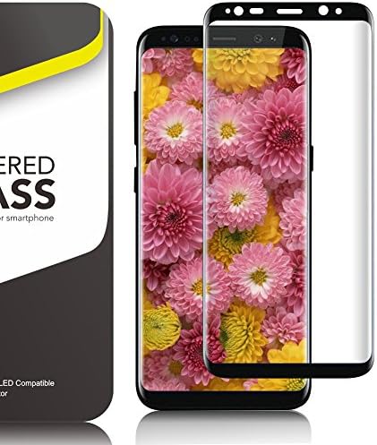 Linno Galaxy S8 Plus Screen Protector, 3D Curved Full Cover Edge to Edge Tempered Glass Protection Film for Samsung Galaxy S8 Plus Original Color Against Scratches 9H Superb HD Viewing (Black)