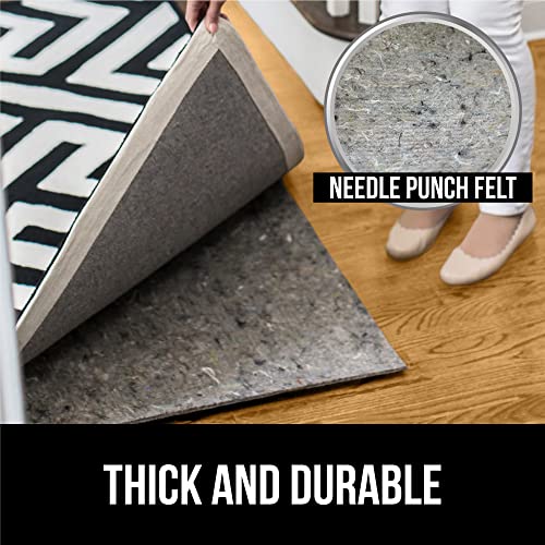 Gorilla Grip Felt and Natural Rubber Rug Pad, 1/4” Thick, 5x8 FT
