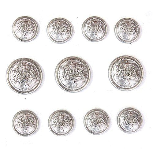 Silver metal buttons set for blazer sport coat or suit …