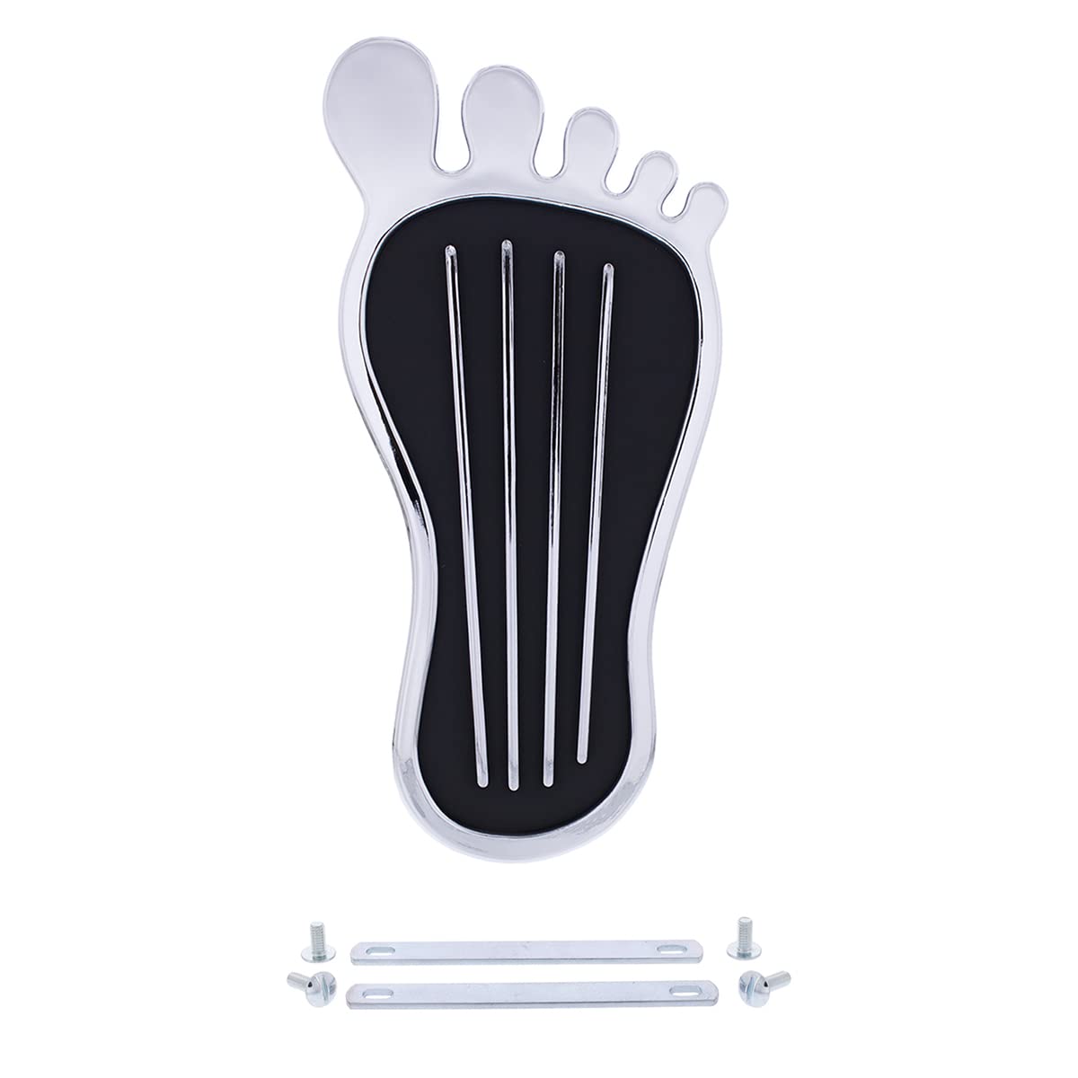 Photo 1 of United Pacific S1020 Chrome 9-inch Barefoot Shape Gas Pedal Cover, All Metal Construction, Accelerator Pad Cover – ONE Foot Pedal Cover