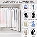 Refrze Garment Bags with Zipper, Garment Cover, 8 Pack Clear Garment Bags, Hanging Garment Bag, Dress Garment Bags for Closet Storage or Travel, Breathable Garment Covers 24'' x 60''/ 8 Pack