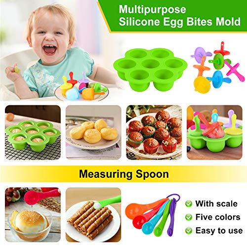 PentaQ 22 Pieces Instant Pot Accessories for 5/6/8 Quart, Pressure Cooker Accessories Set Green - 2 Steamer Baskets, Egg Bites Mold, 7 Inch Springform Pan, Egg Rack, Magnetic Cheat Sheets