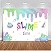 Mehofoto Unicorn Slime Party Backdrop Glitter Slime Birthday Photography Background 7x5ft Vinyl Slime Theme Party Backdrops