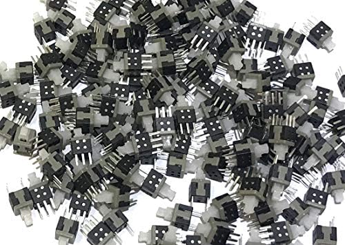 HobbyMart 50 pcs Micro Mini Non-Momentary Miniature Tiny Push Button 5.8mm x 5.8mm 6-Pin ON Off Switch