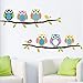 Wall Decal Lovely Owls Leaves Home Sticker Paper Removable Living Dinning Room Bedroom Kitchen Art Picture Murals DIY Stick Girls Boys Kids Nursery Baby Playroom Decoration